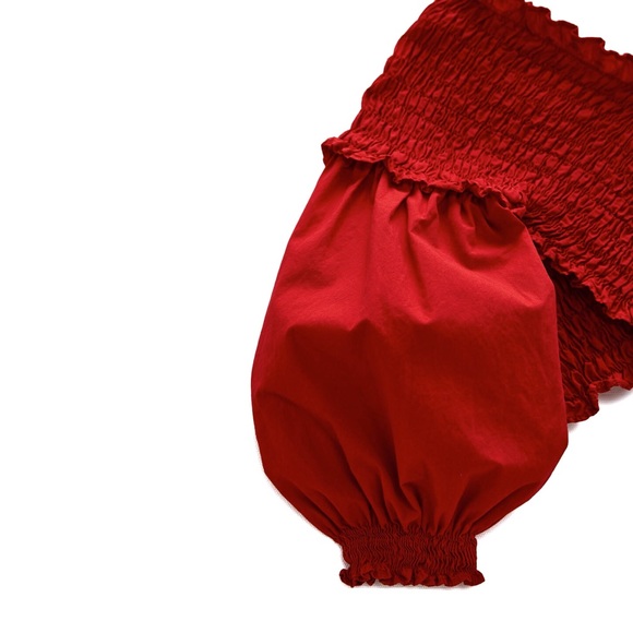 Zara Cropped Elastic Detail with Poof Sleeve NWT M - Picture 5 of 7